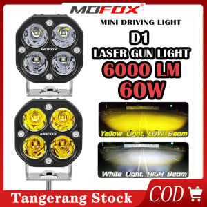 【Stok Lokal】MOFOX D1 Lampu Tembak Grade A Super Terang Buat Motor Lampu Sorot Tembak Laser Gun LED Bar untuk Sepeda Motor Mobil 40W 4000LM IP67 Lampu Kabut Berkendara Mini Tahan Air COD