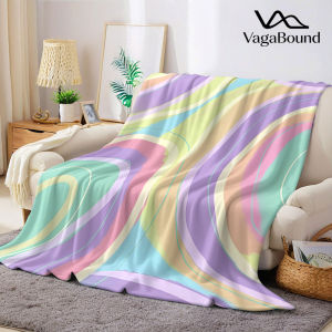 Pastel Swirl Wave Flannel Blanket Warm Soft Halloween Christmas Decorative Couch Warm Cozy All-Season Gift