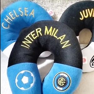 DREAMTOYS96 bantal leher motif bola headrest Arsenal Juventus mu manchester city barselona (Barca) chelsea bantal Leher anak remaja dewasa murah