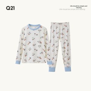 Q21 | Antibacterial Breathable Thermal Kids Underwear Set Tencel Cotton