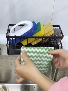 Kitchen Faucet Sink Drain Rack Sponge Hanging Rod Plastic Storage Drain Kitchen Storage Rack Organiser Utensils