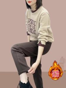 เสื้อสเวตเตอร์คอตั้งพิมพ์ลายแฟชั่นสำหรับคุณแม่ แขนยาว ทรงหลวม ปกโปโล ทรงเข้ารูป แขนยาว ปกโปโล ทรงเข้ารูป เสื้อผ้าทำงาน