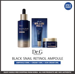 DR.G BLACK SNAIL RETINOL AMPOULE 50ML ( +CREAM 15ML + SUN CREAM 2ML)