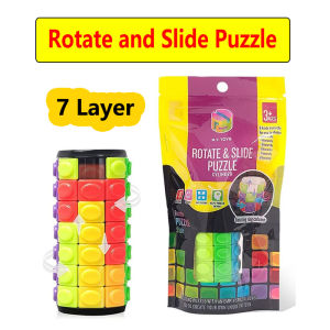 3D Rotating Slid Cube Puzzle Color Tower Decompression Novelty Child Puzzle Toy Montessori Parent-Child Activity Gift