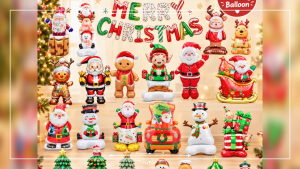 (1Pc) Christmas Foil Balloons Xmas Party Decoration Santa Claus Snowman Reindeer Tree Hairband Handheld Stick Headband Mini Aluminum Foil Balloon Favors Gift Accessories Props for Kids Children Event Celebration