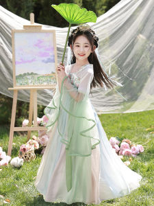 Elegant Princess Style Hanfu Childrens Clothing for Girls Kindergarten Autumn Mid-Autumn Festival Fairy Tale Large Childrens Style