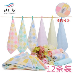 Pure Cotton Muslin Baby Towels Childrens Handkerchiefs Kindergarten Napkins Embroidered Words with Rope Small Square Towels