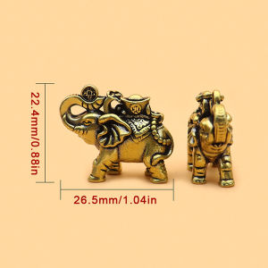 Brass Mini Elephant Metal Figurines Desk & Living Room Decor Ornaments