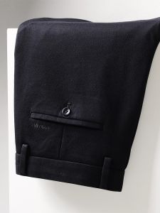 Quần Ống Đứng Dày Ấm Áp Mùa Thu Đông Thương Mại Thường Ngày Cho Nam Quần Dài Màu Xanh Lam Đơn Giản Có Độ Co Giãn