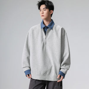 Wood soon | Vintage Style Fake Two-Piece Hoodie Sweater Casual Top