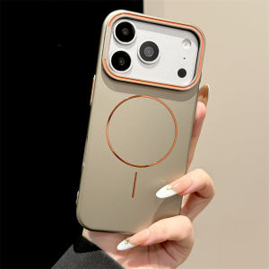 Lens Stand for MagSafe Metallic Color Phone Case For iPhone 16 17 18 Pro Max 15 14 13 Wireless Charging Shockproof Protect Cover