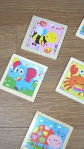 Mainan Puzzle Edukasi Anak: Beringin Toys Small 9 Pcs Cartoon Puzzle