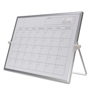 Calendar Whiteboard Dry Erase Calendar 30x40cm Double Sided Magnetic Desktop White Board Calendar Monthly Planner with Stand
