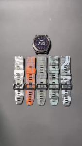 Fenix 6 Style Camo Silicone Watch Band Compatible with Garmin Fenix 5 5Plus 6Pro 7 7Pro 8 Outdoor Camouflage Replacement Strap