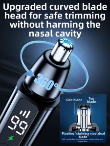 Rechargeable Electric Nose Hair Trimmer Mens Beard And Eyebrow Grooming Tool Lithium Battery Powered Nasal Fur Clipper