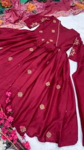 Red Heavy Faux Georgette Gown🤩🤩🤩