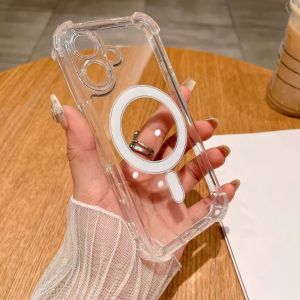 Magsafe Magnetic iPhone 16 Case Transparent Anti-Fall Shockproof Protective Cover for Men And Women Simple Elegant Design