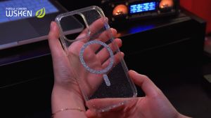 Wsken เคสโทรศัพท์สำหรับ iPhone 15 Pro Max เคสพีซีแบบแข็งฝาครอบแม่เหล็กแวววาวเคสใสแวววาว