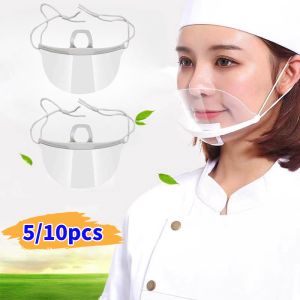 5/10pcsTransparent Mask Reusable Face Mask Clear Mask Microblading Permanent Makeup Tattoo Supply Prevent Spittle Accessory