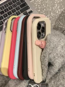 Lili Sauce Dopa Pure Color Elliptical Fat Girl Apple Android 15Promax Soft Shell 14Large Hole 13Cute 12Huawei 11Anti-Fall X Honor Xr Xiaomi 8Red 7New Oppo Korean Vivo Phone Case