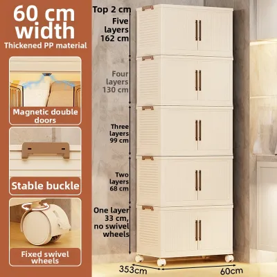 Foldable Free-Moving Storage Cabinet