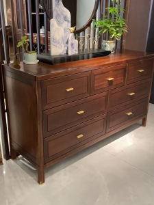 New Chinese Style Solid Wood Seven-Drawer Six-Drawer TV Cabinet Bedroom Storage Cabinet Living Room Dining Room Sideboard
