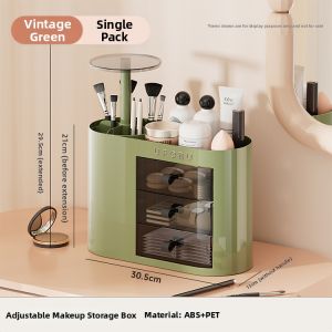 High-Grade Makeup Brush Storage Box Press-to-Raise Desk Organizer