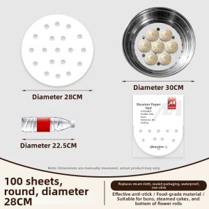 TAFUMAN | Non-stick Round Steaming Paper for Food