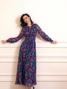 Elegant Retro French Style Dress Waist Cinching Slim