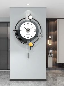 【FT】 Large Decorative Hanging Wall Clocks Wrought Iron Silent Non Ticking Wall Quartz Clock for Living Room Office Cafe Hotel