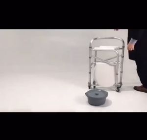 【COD】Commode Chair Toilet Chair Foldable Adjustable Height FOC Bucket(WITH WHEEL/WITHOUT WHEEL) Foldable Chair Toilet Medica Stainless Steel Adult With Bucket