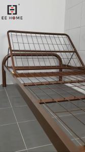 EE HOME 3V Powder Coat Metal Foldable Single Bed Frame Adjustable Single Bed Frame Katil Besi Bujang Katil Berlipat 折叠单人床 - AJ900