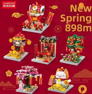 New Year Lion Dance and God of Wealth Educational Assembly Toy with Lights