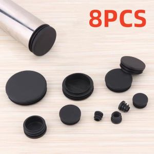 8 PCS Black Round Plastic Blanking End Cap Tube Pipe Inserts Plug Bung Insert Stopper For Chair Leg Pipe tapon tubo