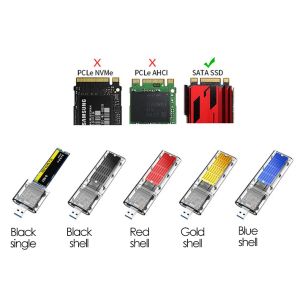 🎁 【Readystock】 + FREE Shipping 🎁 5Gbps M2 SSD Case SATA Chassis M.2 to USB 3.0 SSD Adapter SSD Enclosure PCIE NGFF SATA SSD Disk Box For 2230/2242/2260/2280mm
