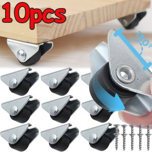 2/10Pcs Small Caster Wheels Universal Mobile Silent Caster Storage Boxes Cabinet Doors Wheel Household Accessories with Screws
