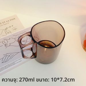 แก้วล้างหน้าแบบเรขาคณิตโปร่งใสสไตล์นอร์ดิก แก้วล้างปากแบบมีรูสำหรับฟันสำหรับคู่รัก แก้วล้างหน้าแบบเรียบง่ายและสร้างสรรค์