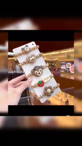 5pcs/card Children Cute Cartoon Hair Tie Girl High Elastic Ponytail Rubber Band Hair Accessories for Kids