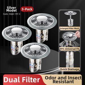 TAOSHI | Anti Odor Pest Preventing Hair Filtering Drain Cover