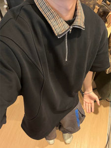 Áo Thun Polo Nam Tay Ngắn Mùa Hè Có Khóa Kéo Cổ Polo Phong Cách Mỹ Thời Trang Hợp Thời Trang Thiết Kế Kẻ Caro Cổ Polo