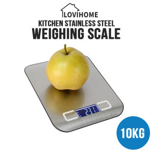 Digital Kitchen Weighing Scale [10kg] Stainless Steel Multifunction Cooking Baking Food Measuring Tool with LED Backlight Screen Mini Electronics Measurement Weight Machine Weigh 10kg Weights Weighting Electronic Electric Gift Measuring Tools and Scales