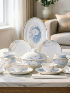 JINGDITAOCI | Jingdezhen High-White Porcelain Dinnerware Set