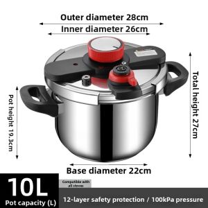 German Quality 304 Stainless Steel High-Pressure Cooker