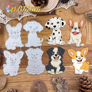 Original Lovely Dogs Bulldog Dalmatian Corgi Border Collie Metal Cutting Dies Scrapbooking Decorative Embossing