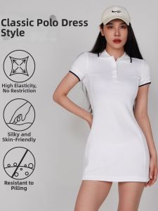 Quick-Dry V-Neck Stretchy Pique Sport Dress