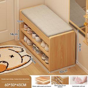 Modern Minimalist Home Entrance Soft Padded Shoe Bench Storage Rack Integrated Design Doorstep Seating Convenience