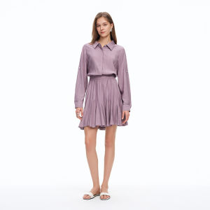 DUSHU | Shirt Collar Fitted Spring Office Dress
