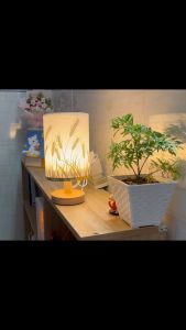 Đèn ngủ để bàn đèn led điều chỉnh độ sáng T10 - TMC Store - Đế gỗ decor phòng sang trọng