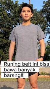 Running Belt BaseRunner Run Mount Sabuk lari/Tas Pinggang/Tas lari Hitam Polos Modis