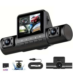 Camera Hành Trình 4 Ống Kính 1080P Full HD Với Màn Hình IPS Ghi Hình Vòng Lặp Điều Khiển Bằng Nút Bấm Góc Rộng Dành Cho Xe Cộ